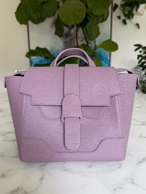 Senreve Mini Maestra in Lilac Purple Mimosa Leather Backpack Satchel Crossbody